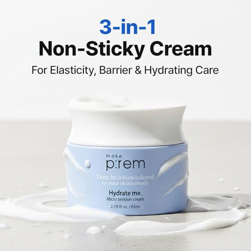 Makep:Rem Make Prem Hydrate Me. Micro Tension Cream 65Mlwatery Gel Type Moisturizer For All Skin Types Nonsticky Finish Hydrating Face Cream Korean Skin Care 2.19 Fl.Oz.