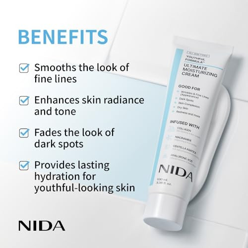 Nida Youthful Skin Bundlemoisturizing Cream Hydrating And Renewal Serumscomplete Set For Skinhydration Wrinkles Fine Lines Dark Spots Redness