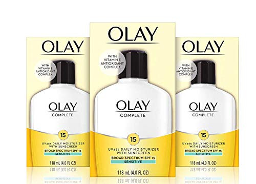 Olay Complete Lotion Moisturizer With Sunscreen Spf 15 Sensitive 4.0 Ounce 3 Count