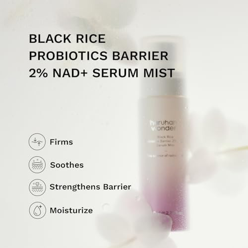 Haruharu Black Rice Probiotics 2% Nadplus Serum Mist Veganhydrating And Plumping Ultrafine Mist Skin All Day Care Barrier Support Sensitive Skin Ceramide Korean Skin Care 2.70 Fl.Oz
