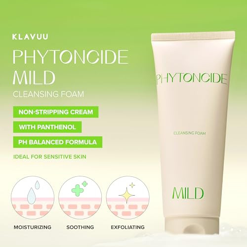 Klavuu Phytoncide Ph 5.5 Mild Foaming Cleanser Panthenol 5.07Ozph Balancing Hypoallergenic Rich Foam Cypress Phytoncide Nondrying Strengthens Skin Barrier Sensitive Skin