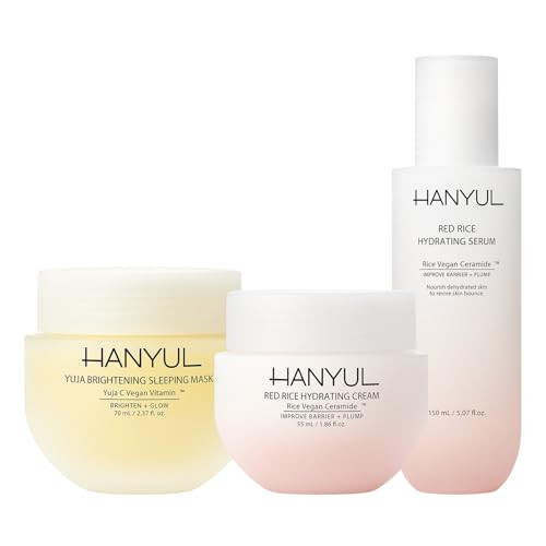 Hanyul Yuja Sleeping Mask plus Red Rice Serum plus Red Rice Cream