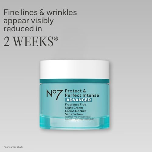 No7 Protect And Perfect Intense Advanced Night Cream Fragrance Vitamin E And Shea Butter Face Cream Fine Line Reducing Moisturizer With Collagen Peptide Technology 1.69 Fl Oz
