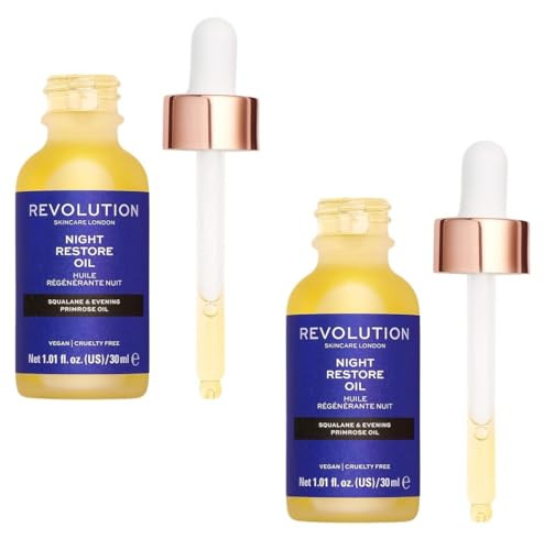 Revolution Beauty London Skincare Revolution Beauty Night Restore Oil Squalane And Evening Primrose Oil Pack Of 2