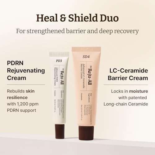 Dr.RejuAll Dr.Rejuall Heal And Shield Duo Advanced Pdrn Rejuvenating Cream plus Advanced Lcceramide Barrier Cream Face Moisturizer Bundle For Hydrating And Skin Korean Pharmacy Antiaging Skin Care