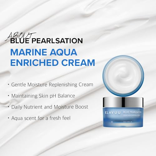 Klavuu Blue Pearlsation Marine Aqua Enriched Cream Apple Water 1.69Ozskindouble Layer Pearl Extract And Squalane Hyaluronate Barrier Care 9Free Formula Sensitive Skin Deep Hydration