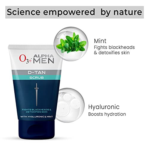 O3plus Alpha Men Acno D Tan Scrub With Hyaluronic And Mint 50Gm