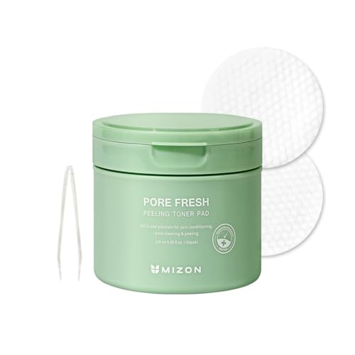 Mizon Pore Fresh Peeling Toner Pads 60 Pcsaha Bha Pha Tea Tree And Turmeric Extracts Gentle Exfoliation And Deep Cleansing Soothing Tightening