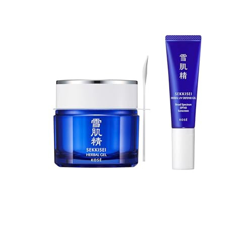 Sekkisei Uv Defense Spf 40 Broad Spectrum Sunscreen And Herbal Gel Bundle Moisturizer And Mask 1Oz 2.8Oz.