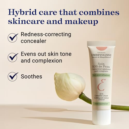 Embryolisse Sos Redness Relief Face Cream With Hyaluronic Acid color Correcting Facial Moisturizer And Makeup Primer Reduces Redness Smooths Texture And Repairs Skin Barrier Sensitive Skin 1.01 Fl Oz