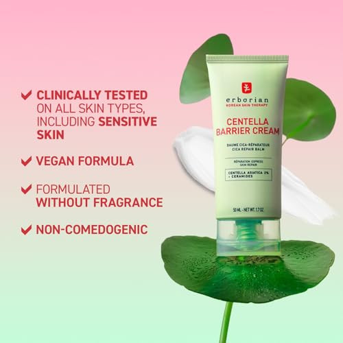 Erborian Centella Barrier Cream Recovery Balm For Dry And Sensitive Complexions Deep Ceramide Moisturizer Calms And Repairs Texture Korean Skincare