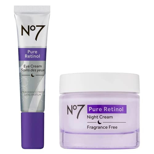 No7 Retinol Skincare Bundle Includes Retinol Eye Cream And Night Repair Cream For Face 2Piece Skincare Set 0.5 Oz 1.69 Fl Oz