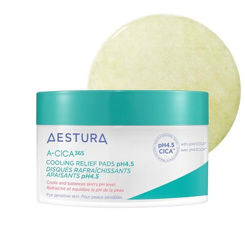 Aestura Acica365 Cooling Relief Toner Pads Ph4.5 With Centella Asiatica plus Hyaluronic Acid For Redness plus Skin Barrier Supportsoothes And Calmssuitable For Sensitive plus Rosaceaprone Skin 60 Pads