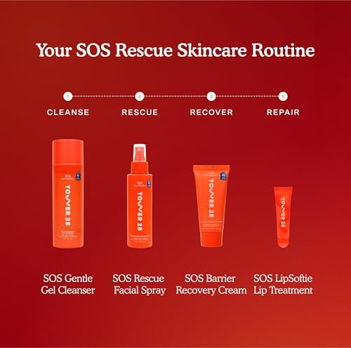 Tower 28 Sos Skin Care Set Balancing Gel Cleanser plus Barrier Recovery Cream Soothing Face Wash For Sensitive Skin plus Hydrating Face Moisturizer With Hyaluronic Acid 150 Ml 1.86 Oz 2 Count