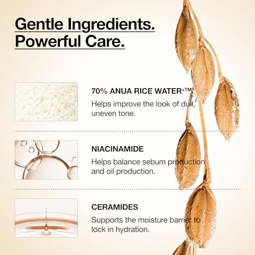 Anua Rice 70 Glow Milky Toner And Dewy Skin Hydrating And Barrier Care Rice Water Niacinamide Ceramides All Skin Types Fragrancefree Non Comedogenic Korean Skincare 8.45 Fl.Oz.