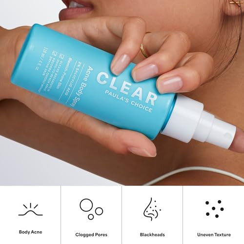 PaulaS Choice Paulas Choice Clear Exfoliating Back And Body Acne Spray Bacne Spray With 2% Bha Salicylic Acid Back Acne Treatment For Clogged Pores Blackheads And Breakouts Alcoholfree Fragrancefree 4 Fl Oz
