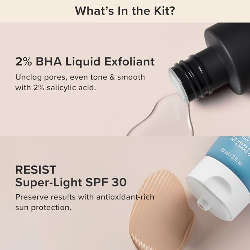 PaulaS Choice Paulas Choice 2% Bha Liquid Exfoliant And Resist Superlight Daily Wrinkle Defense Spf 30 Salicylic Acid For Enlarged Pores And Blackheads And Tinted Mineral Broadspectrum Sunscreen Set Of 2