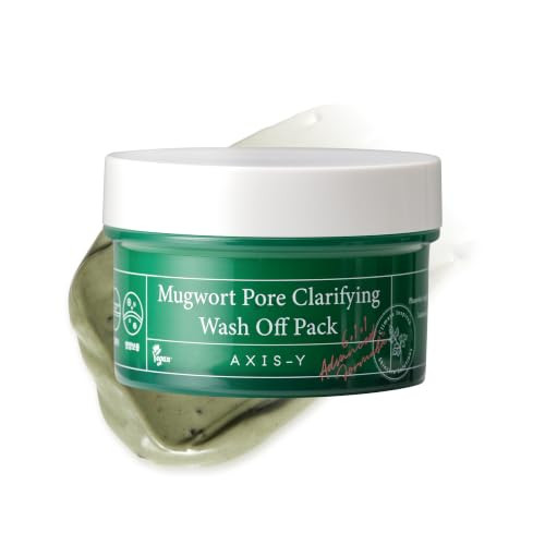 AxisY Axisy Mugwort Pore Clarifying Wash Off Pack Face Exfoliator Targets Clogged Pores Whitehead And Blackhead Remover Vegan Korean Skin Care Skin Clay Mask 3.38 Fl. Oz.