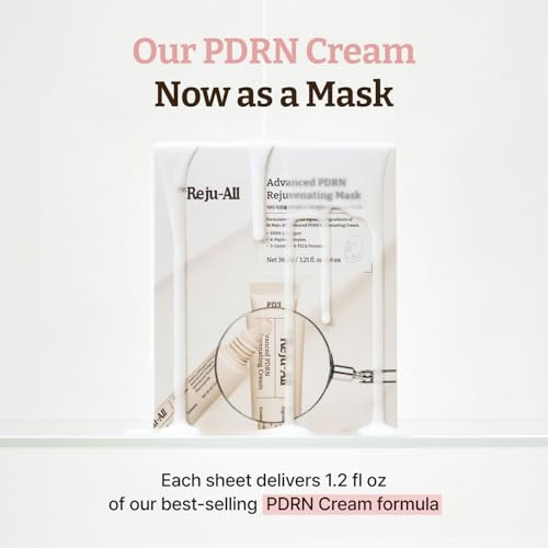Dr.RejuAll Dr.Rejuall Advanced Pdrn Rejuvenating Mask Face And Neck Korean Sheet Mask With 1200 Ppm Pdrn Collagen And Copper Peptides Hydrating And Soothing Skin Repair X 4Ea 1.2 Fl Oz