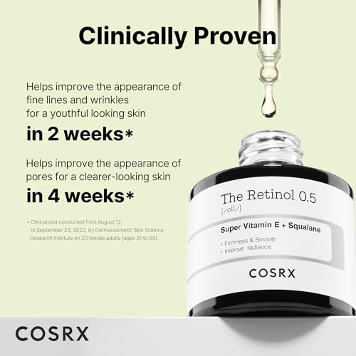 Cosrx Retinol 0.5 Oil Antiaging Serum With 0.5% Retinoid Treatment For Face Reduce Wrinkles Fine Lines Gentle Skincare For Day And Night Not Tested On Animals Korean Skin Care