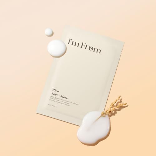 IM From IM From Rice Sheet Mask Hydrating And Soothing Face Mask With Rice Extract Moisturesealing Vegan Sheet Korean Skincare 5 Sheets 0.68 Fl. Oz 20Ml