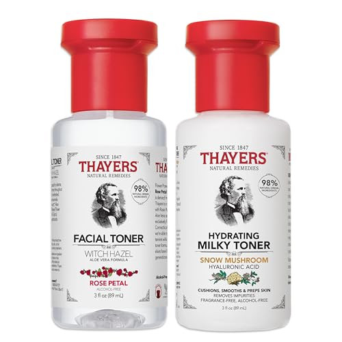 Thayers Purify And Hydrate Skin Care Set Includes Rose Petal Facial Toner To Reduce Pores And Hydrating Milky Toner For 48H Hydration 1 Skin Care Kit