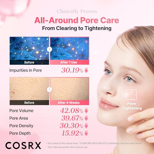 Cosrx Red Rice Pore Peel Shot 94% Reduction In Dead Skin Cells Gentle Blackhead Remover And Face Exfoliator Pore Minimizer For Face With Rice Extract And Inositol Aha Bha Pha Korean Skin Care