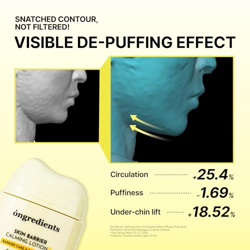 Ongredients Skin Barrier Calming Lotion Ex Gua Sha Edition Skin Prep And Grip Lotion For Face And Neck Massage Depuffing Ghkcu Peptide Collagen Korean Skincare 2.70 Fl. Oz. 80Ml