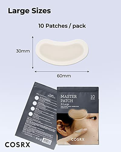 Cosrx Master Patch Intensiveovalshaped Hydrocolloid Pimple Patch With Tea Tree Oil And Salicylic Acidquick And Easy Blemish Zit Spot Treatment 10 Patches Xlarge 10 Count