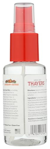 Thayers Trial Size Cranberry Orange Witch Hazel Facial Mist With Aloe Vera Toner 3 Oz.