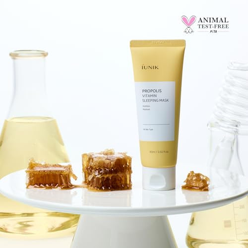 Iunik Propolis Vitamin Sleeping Mask Propolis Vitamin C And Centella Overnight Moisturizing Sleeping Mask Radiant Skin Firmlooking Skin 60Ml 2.02 Fl Oz