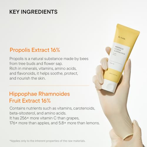 Iunik Propolis Vitamin Sleeping Mask Propolis Vitamin C And Centella Overnight Moisturizing Sleeping Mask Radiant Skin Firmlooking Skin 60Ml 2.02 Fl Oz