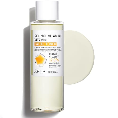 Aplb Retinol Vitamin C Vitamin E Facial Tonerretinol Vita Cen 12.0% Korean Skincare Replenishing Moisture Revitalize For Gentle And Improve Skin Texture Through Retinol 5.41 Fl.Oz
