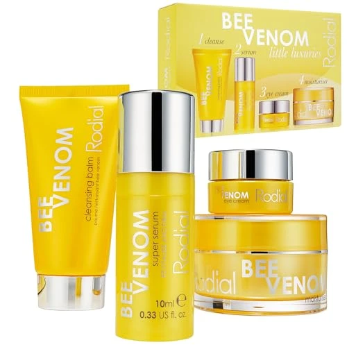 Rodial Bee Venom Little Luxuries Kit Travel Size Antiaging Skincare Set With Cleansing Balm Serum Moisturizer And Eye Cream For Firming Smoothing And Radiant Skin