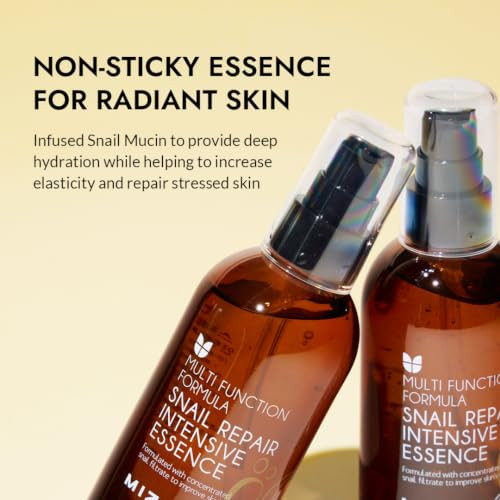 Mizon Snail Repair Intensive Essence snail Mucin Adenosine Hyaluronic Acid Centella Asiatica Improves Fine Lines Provides Deep Hydration 3.38 Fl Oz