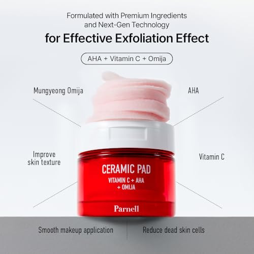 Parnell Aha 9.12% Omija Peeling Pads 60 Countgentle Daily Exfoliating Toner Pad With Lha Pha Vitamin Csmooth Clear Look Korean Skin Care