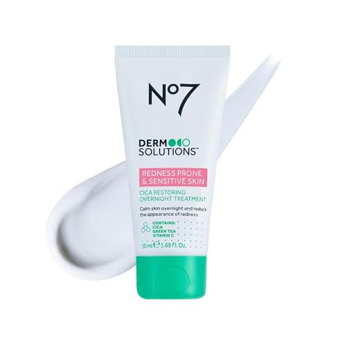 No7 Derm Solutions Skin Barrier Repair Night Cream And Redness Corrector For Face Cica Restoring Overnight Treatment Hydrates Calms And Soothes For Sensitive Rednessprone Skin 1.7 Fl Oz