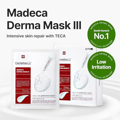 Centellian 24 Madeca Cream Time Reverse plus Derma Intensive Mask Setfirming Cream And Mask Set With Teca And Centella Asiatica For Wrinkles Hydration And Soothing plus 10 Sheet 1.69 Fl Oz
