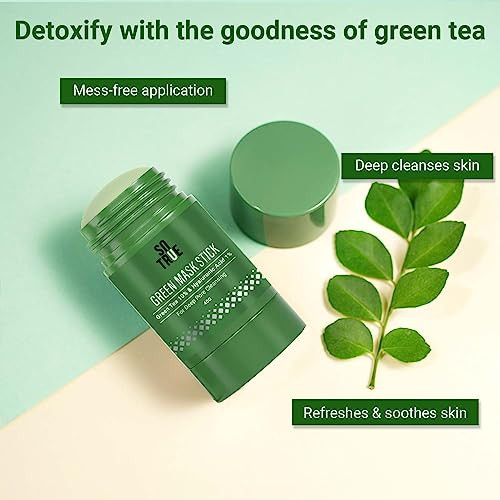 Sotrue Green Tea Cleansing Mask Stick For Facefor Blackheads Oil Control And Antiacnepurifying Solid Clay Detox Mud Mask Made In India