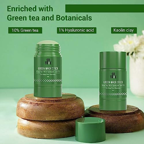 Sotrue Green Tea Cleansing Mask Stick For Facefor Blackheads Oil Control And Antiacnepurifying Solid Clay Detox Mud Mask Made In India