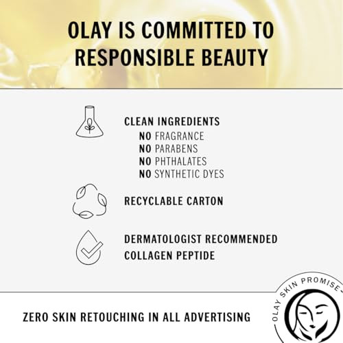 Olay Collagen Peptide Visibly Firming Face Serum Fragrance Anti Aging Serum For Hydration And Smoothing Skin Collagen And Vitamin B3plus Fast Absorbing Non Greasy 1.3 Fl Oz 40 Ml
