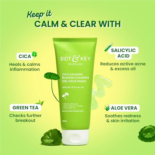 Dot and Key Dot And Key Cica Calming Face Wash And Cica Oil Moisturizer 100Ml 50G