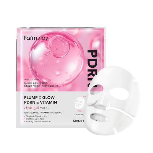 Farmstay Plump X Glow Pdrn And Vitamin Hydrogel Maskglow Ginseng Smooth Skin Texture Sensitive Soothing Hydrating Calming Moisturizing Overnight Korean Skincare X 5Ea 1.55Oz