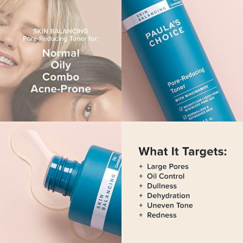 PaulaS Choice Paulas Choice 2% Bha Liquid Exfoliant And Skin Balancing Toner Minimizes Clogged Enlarged Pores With Salicylic Acid And Niacinamide For Combination And Oily Skin Fragrancefree Set Of 2