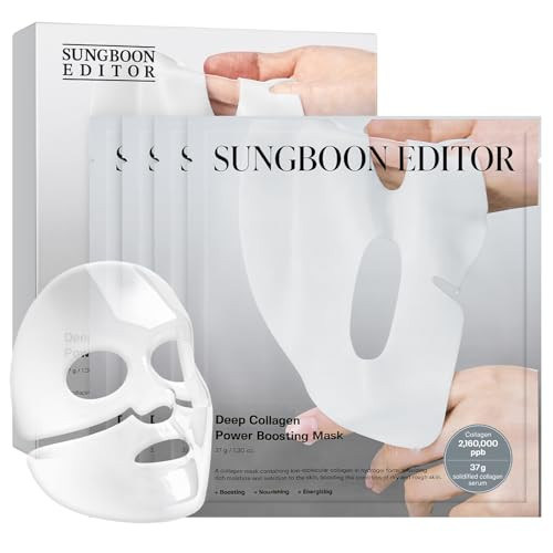 Sungboon Editor Revitalizing Combo And Smoothlooking Boosting Duo Deep Collagen Power Boosting Mask 4Ea And Deep Collagen Power Boosting Cream In Serum Selfcare Set For Women Korean Skincare