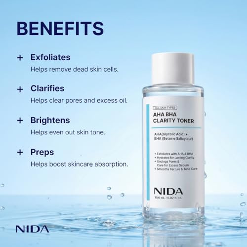 Nida Aha Bha Clarity Toneraha Bha Arginineexfoliate Hydrate Pore Control Smooths Texture Tone Care5.07 Fl. Oz. 150Ml