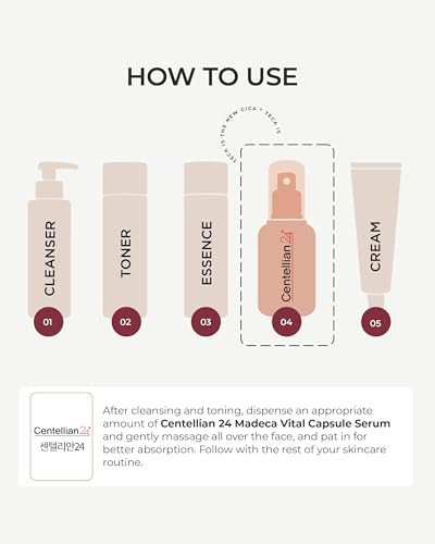 Centellian 24 Madeca Vital Capsule Serum Hydrating Ampoulelightweight Ampoule With Teca And Centella Asiatica For Elasticity Soothing And Skin Barrier Support 1.69 Fl Oz