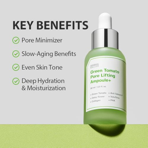 Sungboon Editor Green Tomato Pore Lifting Ampoule Pore Minimizer Serum With Niacinamide And Green Tomato Extract Hydrating And Firming Care For Sensitive Skin Korean Skincare