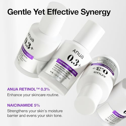 Anua Retinol Serum For Smooth And Renewed Texture 0.3% Retinol 5% Niacinamide Hydration And Skin Gentle For Beginners Korean Skincare 1.01 Fl Oz