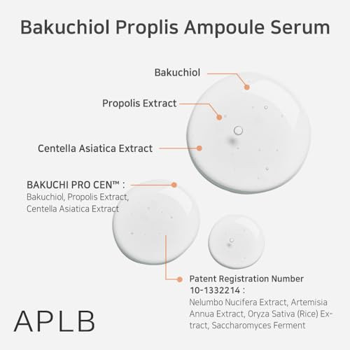 Aplb Bakuchiol Propolis Ampoule Serumbakuchi Pro Cen 30.7% Korean Skincare Wrinkle Care Elasticity Care Revitalize For Gentle And Improve Skin Texture 1.35 Fl.Oz